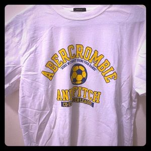 Abercrombie white soccer T-shirt
